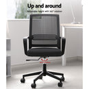 Artiss Mesh Office Chair Computer Gaming Desk Chairs Work Study Mid Back Black-4