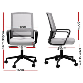 Artiss Mesh Office Chair Mid Back Grey - 0