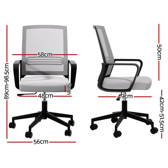 Artiss Mesh Office Chair Computer Gaming Desk Chairs Work Study Mid Back Grey