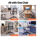 Artiss Mesh Office Chair Computer Gaming Desk Chairs Work Study Mid Back Grey-8