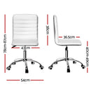 Artiss Office Chair Conference Chairs PU Leather Low Back White-2