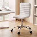 Artiss Office Chair Conference Chairs PU Leather Low Back White-10