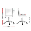 Artiss Office Chair Conference Chairs PU Leather Low Back White-2