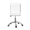 Artiss Office Chair Conference Chairs PU Leather Low Back White-3