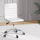 Artiss Office Chair Conference Chairs PU Leather Low Back White-1