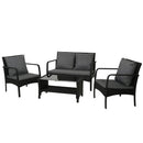 Gardeon Outdoor Sofa Set Lounge Setting Wicker Table and Chairs Garden Patio Furniture-2