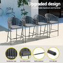 Gardeon 5-Piece Outdoor Bar Set Dining Table Rope Chair Patio Bistro Set-6