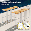 Gardeon 7-Piece Outdoor Bar Set Table Chairs Patio Bistro Set 6 Seater-6