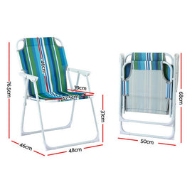 Gardeon Outdoor Chairs Folding Camping Chair Steel Portable Patio Furniture - 0