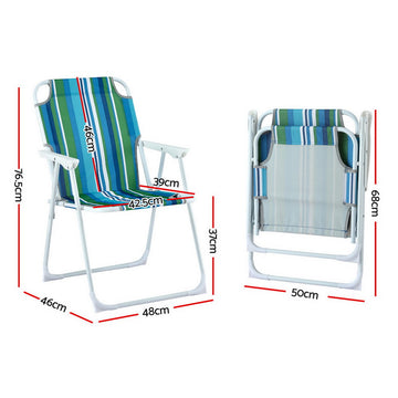 Gardeon Outdoor Chairs Folding Camping Chair Steel Portable Patio Furniture - 0