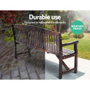 Gardeon 5FT Outdoor Garden Bench Wooden 3 Seat Chair Patio Furniture Charcoal-7