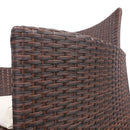 Gardeon 3PC Outdoor Bistro Set Patio Furniture Wicker Setting Chairs Table Cushion Brown-9