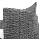 Gardeon 3PC Outdoor Bistro Set Patio Furniture Wicker Setting Chairs Table Cushion Grey-9
