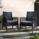 Gardeon 2PC Outdoor Dining Chairs Patio Furniture Wicker Lounge Chair Garden-1