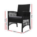 Gardeon 2PC Outdoor Dining Chairs Patio Furniture Wicker Lounge Chair Garden-3