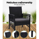 Gardeon 2PC Outdoor Dining Chairs Patio Furniture Wicker Lounge Chair Garden-5