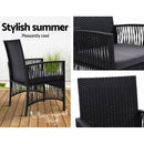 Gardeon 2PC Outdoor Dining Chairs Patio Furniture Wicker Lounge Chair Garden-6