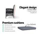 Gardeon 2PC Outdoor Dining Chairs Patio Furniture Wicker Lounge Chair Garden-7