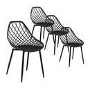 Gardeon 4PC Outdoor Dining Chairs PP Lounge Chair Patio Garden Furniture Black-1