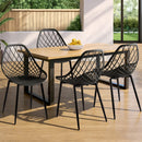 Gardeon 4PC Outdoor Dining Chairs PP Lounge Chair Patio Garden Furniture Black-7