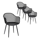 Gardeon 4PC Outdoor Dining Chairs PP Lounge Chair Patio Furniture Garden Black-1