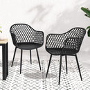 Gardeon 4PC Outdoor Dining Chairs PP Lounge Chair Patio Furniture Garden Black-7