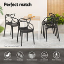 Gardeon 4PC Outdoor Dining Chairs PP Portable Stackable Chair Patio Furniture-5