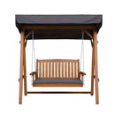 Gardeon Swing Chair Wooden Garden Bench Canopy 2 Seater Outdoor Furniture-3