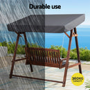 Gardeon Wooden Swing Chair Garden Bench Canopy 3 Seater Outdoor Furniture-4