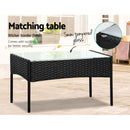 Gardeon 4 Seater Outdoor Sofa Set Wicker Setting Table Chair Furniture Black-6