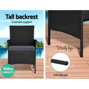 Gardeon 4 Seater Outdoor Sofa Set with Storage Cover Wicker Table Chair Black-5