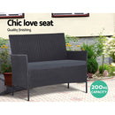 Gardeon 4 Seater Outdoor Sofa Set with Storage Cover Wicker Table Chair DarkGrey-4