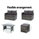 Gardeon Outdoor Furniture Dining Setting Sofa Set Lounge Wicker 9 Seater Mixed Grey-7