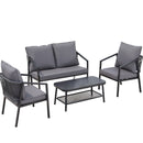 Gardeon 4 Seater Outdoor Sofa Set 4PCS Table Chair Setting Patio Furniture-7