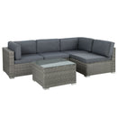 Gardeon 5-Piece Outdoor Sofa Set Wicker Couch Lounge Setting 4 Seater Grey-1