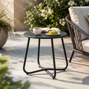 Gardeon Outdoor Side Table Steel Frame for Patio Balcony Garden Black-1