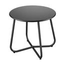 Gardeon Outdoor Side Table Steel Frame for Patio Balcony Garden Black-2