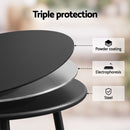 Gardeon Outdoor Side Table Steel Frame for Patio Balcony Garden Black-6