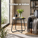 Gardeon Outdoor Side Table Steel Frame for Patio Balcony Garden Black-9