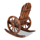 Gardeon Wagon Wheels Rocking Chair - Brown-5