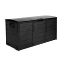 Gardeon Outdoor Storage Box 290L Lockable Organiser Garden Deck Shed All Black-4