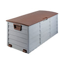 Gardeon Outdoor Storage Box 290L Lockable Organiser Garden Deck Shed Tool Brown-4