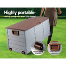 Gardeon Outdoor Storage Box 290L Lockable Organiser Garden Deck Shed Tool Brown-7
