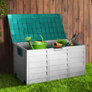 Gardeon Outdoor Storage Box 290L Lockable Organiser Garden Deck Shed Tool Green-8