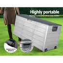 Gardeon Outdoor Storage Box 290L Lockable Organiser Garden Deck Shed Tool Grey-7