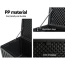 Gardeon Outdoor Storage Box 270L Container Lockable Garden Bench Tool Shed Black-6