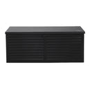 Gardeon Outdoor Storage Box 390L Container Lockable Garden Bench Shed Tools Toy All Black-3