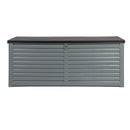 Gardeon Outdoor Storage Box 390L Container Lockable Garden Bench Tools Toy Shed Black-4