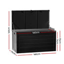 Gardeon Outdoor Storage Box 680L Container Lockable Garden Bench Shed Tool All Black-2