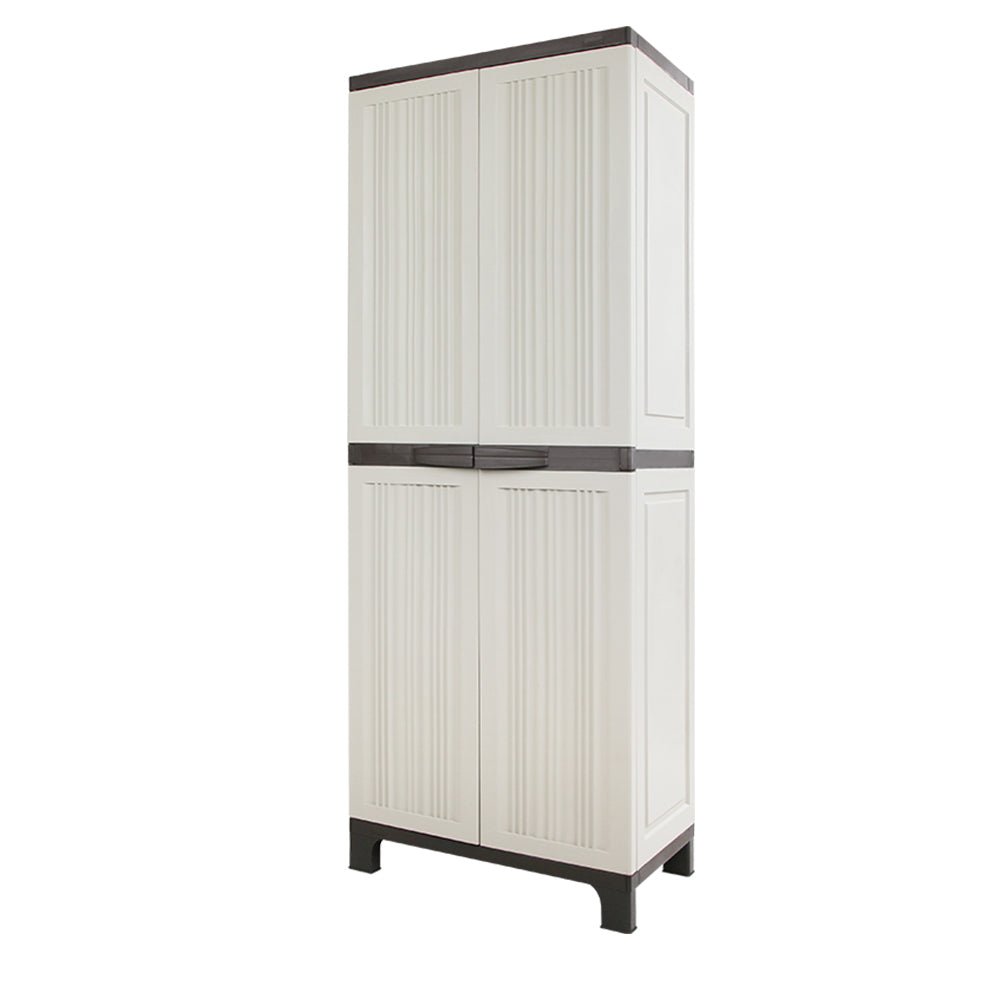 Gardeon Outdoor Storage Cabinet Box 173cm Lockable Cupboard Sheds Garage Adjustable Beige